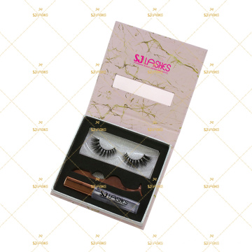 1 Pair Lash Gift Set Box For 10D Mink Lashes Bundle Glue Applicator Tweezers Beginners Starter Set MUA Magnetic Closure Eyelash